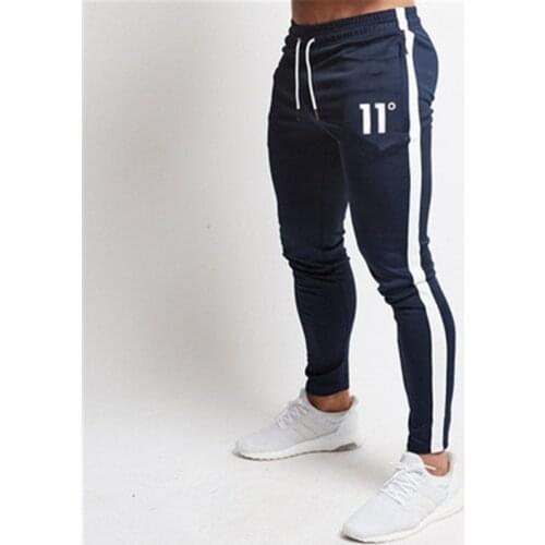 Hot sale solid casual Mens Casual Slim Fit Tracksuit Sports Solid Male Gym Cotton Skinny Joggers Sweat Casual Pants Trousers