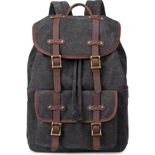 Multifunctional Large Capacity Durable Outdoor Canvas Laptop Backpack Leisure Canvas Backpack