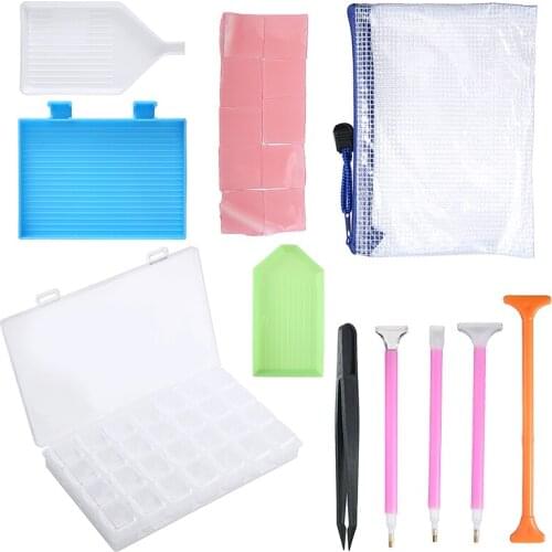 20pcs/set Handmade 5D Diamond Painting Storage Box Pen Embroidery Cross Stitch Tool Kit Accessories DIY Craft