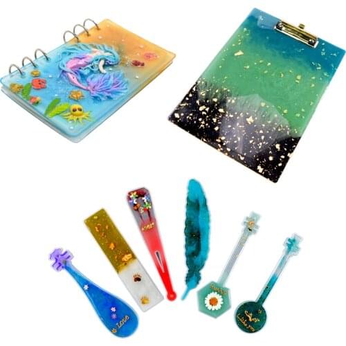 Irregular Bookmark Resin Mold Clip Resin Mold Drawing Plate Clip Silicone Notebook Mold Jewelry Handicraft DIY Jewelry Craft