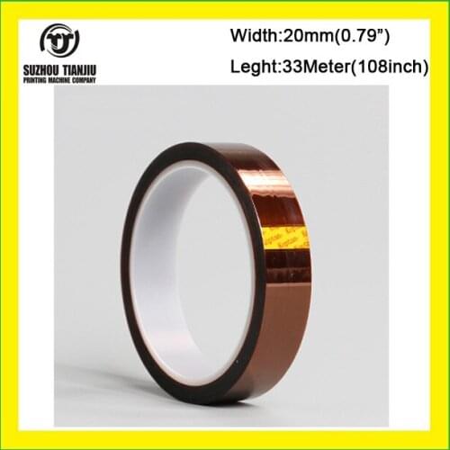 TJ Low price High temperature(250 to 300 degrees) adhesive tape 20MMX33Meter/Roll 5 rolls hot sales