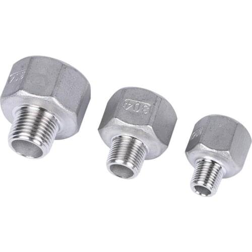1/4" 3/8" 1/2" 3/4" 1" 1-1/4" 1-1/2" 2" BSPT Female To Male Hex Reducer Coupler 304 Stainless Steel Pipe Fitting Water Gas Oil