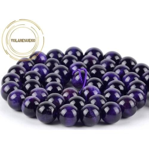 Crafts Wholesale Natural Purple Tiger Eye Stone Beads Round Loose Spacer Beads For Jewelry Making Diy Bracelet Necklace 6/8/10mm