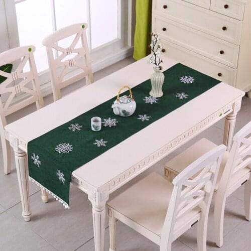 Christmas Snowflake Dining Table Runner Tablecloth Placemat Home Restaurant Wedding Party Decor Creative Snowflake Tablecloth