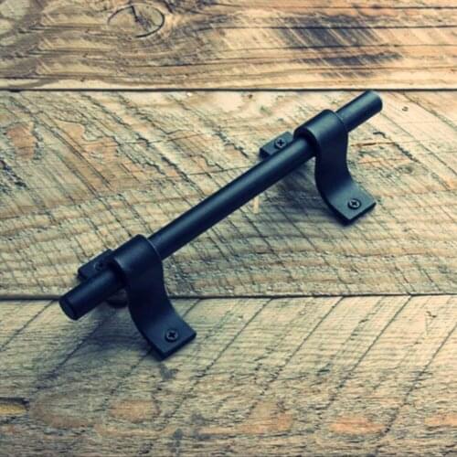 Sliding Barn Door Handle Vintage Interior Pull and Flush Hardware Set for Sliding Barn Doors Gates Garages Black