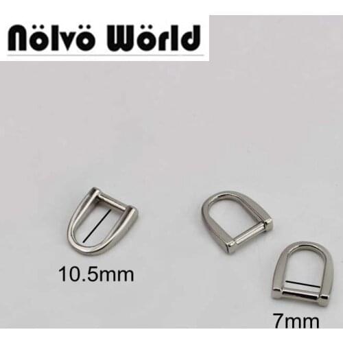 100pcs 7X10.5mm Polished Silver Welded Arch Ring Zipper Slider Hanger,DIY Purse Bag Belt Handbag Zip D shaped Ring Connector