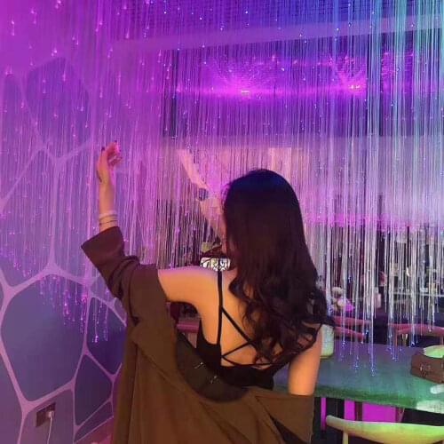 Hot sales sparkle flash point end glow star PMMA plastic fiber optic cable express free shipping