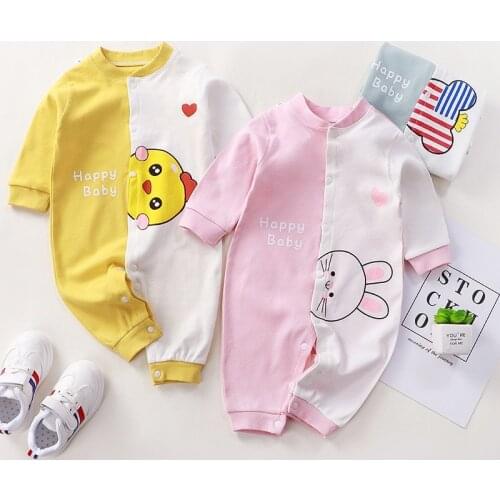 Newborn Unisex Jumpsuits Autumn Cartoon Long Sleeves Rompers Cotton Baby Clothes For Boys Girls Outfits Infantil Costume Wear