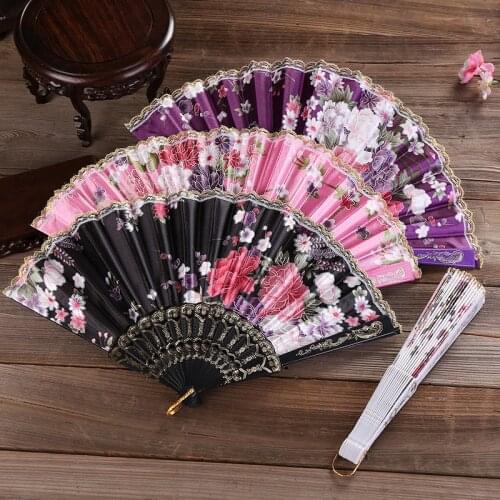 1Pcs Silk Folding Fan Vintage Chinese Japanese Classical Dance Fan Art Craft Gift Home Decoration Ornament Dance Female Hand Fan