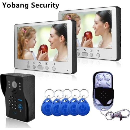Yobang Security Freeship Home Wired 7 inch TFT Video Door Phone Intercom Kit and Wired intercom for private house