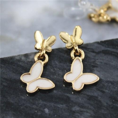 South Korea spring and summer 925 silver needle earrings simple and small butterfly temperament wild super fairy high-end earrin