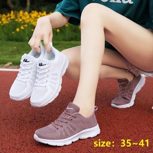 Women Sneakers Mesh Vulcanized Shoes Spring Air Cushion Training Flying Woven Shoes Autumn Outdoor Leisure Chaussure De Sport