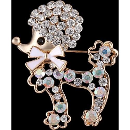 OneckOha Rhinestone Dog Brooches Lovely Puppy Pin Animal Brooch Pin Womens Garment Accessories