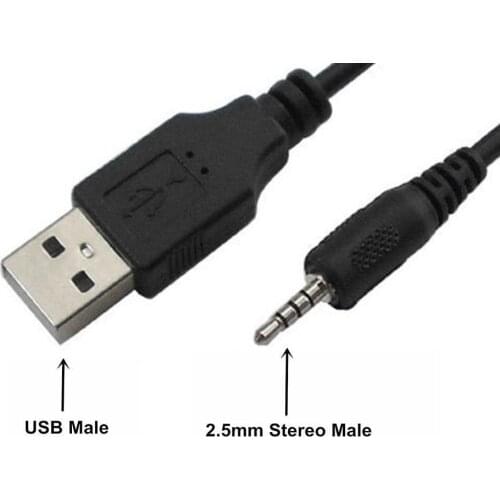 1Pc 2.5mm New USB Charger Power Cable Cord For Synchros Easy S700 Use E40BT/E50BT S400BT CE1789 Durable to Headphone J56BT B8N9