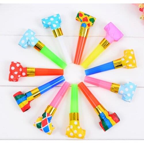 10pcs/SET Multicolor Party Blowouts Whistles Kids Birthday Party Favors Decoration Supplies Noice maker Toys Goody Bags Pinata