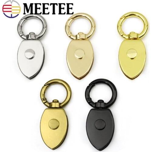 2/4pcs18mm Leaf Metal Spring Ring Screw Bell Buckle Decorative Clamp Connection Hook Bag Strap Side Clip Buckles Belt Loop Clasp