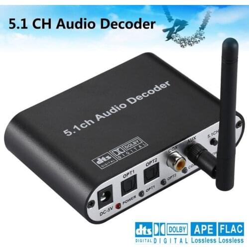 5.1CH Audio Decoder Bluetooth 5.0 Reciever Wireless Audio Adapter Optical Coaxial AUX USB2.0 DAC DTS AC3 FLAC DA615