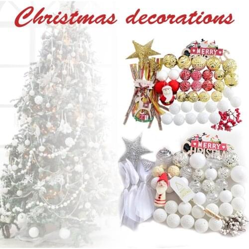 52PCS Christmas Tree Ornaments Christmas Ball Decoration Home Bauble Hanging Home Party Ornament Decor Christmas Supplies