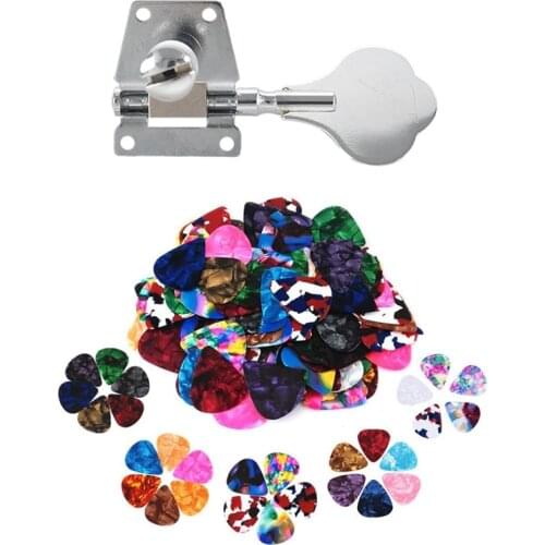 60 Pack Abstract Art Colorful Guitar Picks, Unique Guitar Gift & 5Pcs Open Bass Guitar Tuning Keys Pegs