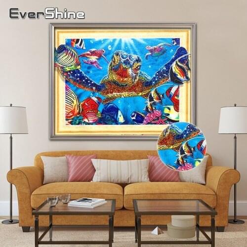 EverShine Diamond Painting Animals Special Shape Cross Stitch Diamond Mosaic Tortoise Diamond Embroidery Sale Home Wall Decor