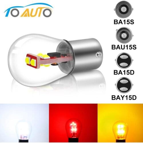 1pcs P21W 1156 BA15S BAU15S BA15D S35 6SMD Chips 1157 BAY15D Car Brake Lights Auto Reverse Bulb Parking Lamp 12V Super Bright
