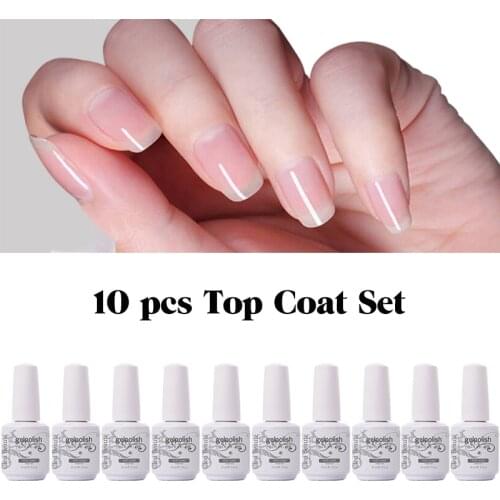 Clou Beaute 6pcs/10pcs Set Top Base Coat Primer Nail Gel Polish Vernis Semi Permanent UV Gel Varnish Lakiery Hybrydowe Nails Art