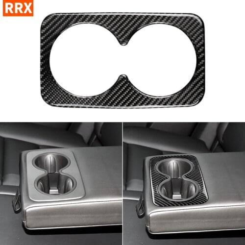 For Cadillac XT5 2016 2017 Carbon Fiber Water cup Holder Panel Sticker Center Armrest Panel Cover Trim Car styling Interior