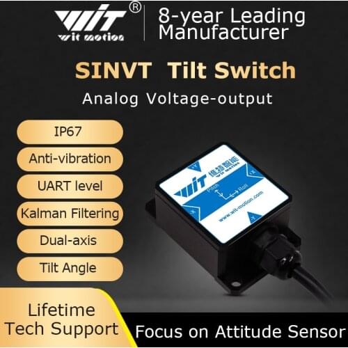 WitMotion SINVT Dual-axis High Accuracy Voltage Output Digital Tilt Angle AHRS Inclinometer, IP67 Waterproof, Anti-Vibration