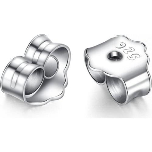 HOT 6X5MM 20PCS 925 Sterling Silver Butterfly BACK STOPPERS Earrings Jewelry Findings For Stud Pin Jewelry Settings