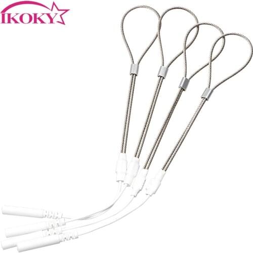 IKOKY 4 Pieces Wire Loop Electric Penis Massager Cock Rings Electric Shock Delayed Ejaculation Penis Stimulator Sex Toys for Men