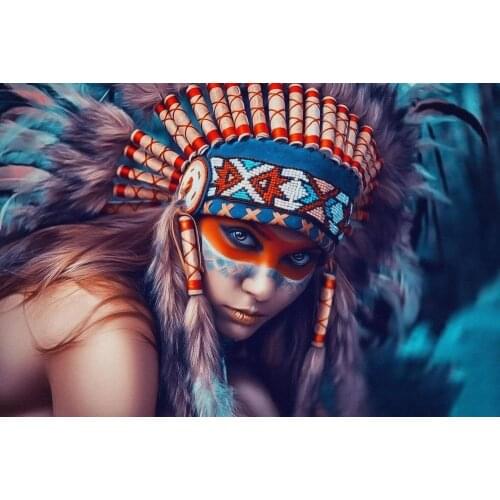 Indian girl unique Needlework Cross stitch sets Aida 14CT Unprinted Embroidery kits Arts Cross-Stitching,DIY Handmade home Decor