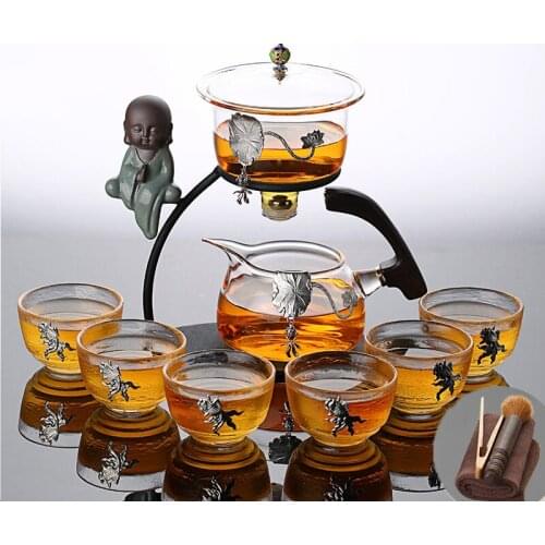 Lazy tea set glass teapot teaware glass cup tea towel tea cup green tea black tea tea set tea pot glass tea Puer