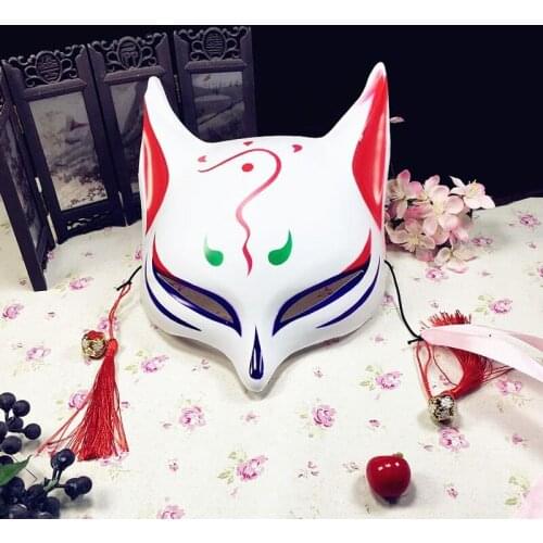 Fox Mask Party Half Face Japanese Cosplay Masks With Tassels Masquerade Festival Cosplay Costume Prom Accessories