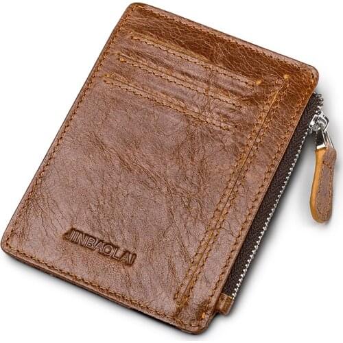 Fashion Men PU Bank Card Package Coin Bag Card Holder Bank Card Package Purse RFID Blocking Passcase Bifold Wallet