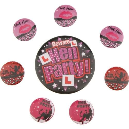 Pack of 8pcs Funny Hen Party Lips Badge Sets Girls Night Out Bachelor Party Accessory