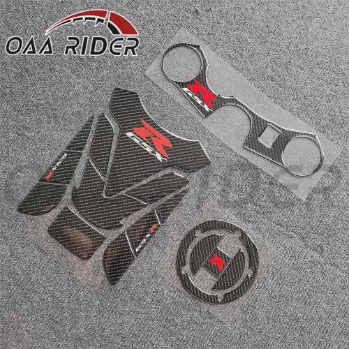 Tank Pad Gas Cap Triple Clamp Sticker For Suzuki GSXR 600 750 2006-2017 K6 K7 K8 K9 K10 L1 L2 L3 L4 L5 L6 L7 Carbon Fiber Decal
