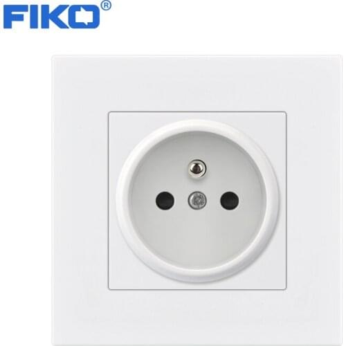 FIKO PC panel EU france power socket 16A 250wall electronic socket,16A 250V white/black/gold/grayEU Wall Power Socket 86mm*86mm