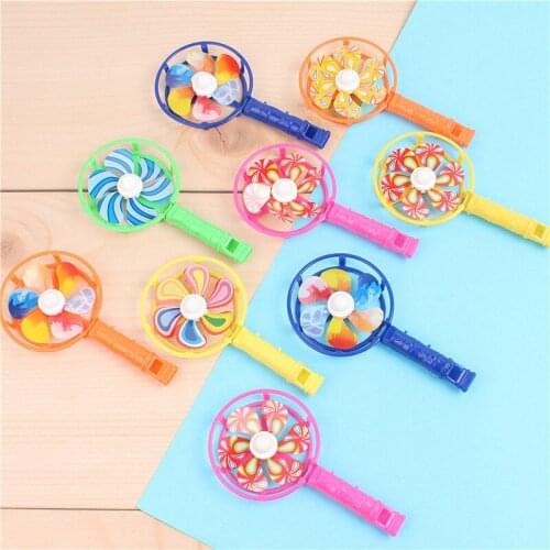 10Pcs Plastic Whistle Windmill Childrens Toy Birthday Gift Colorful Whistle Wedding Favors for Guests Kids Party Gifts