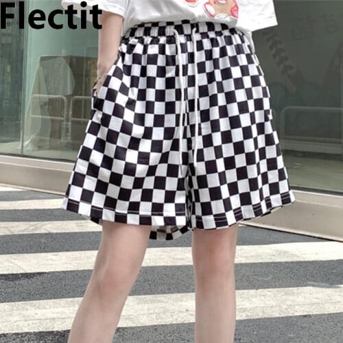 Flectit Womens Plaid Pants Lace Up With Pocket Paperbag High Waist Ankle Pants Spring Summer Female Trousers