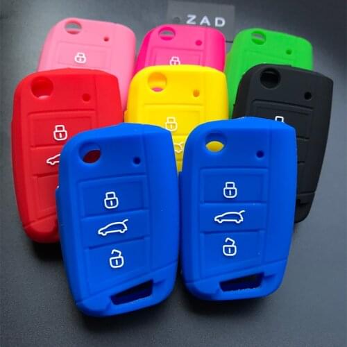 ZAD silicone remote key case for VW golf 7 for Volkswagen golf 7 MK7 golf7 3 buttons Car key cover case