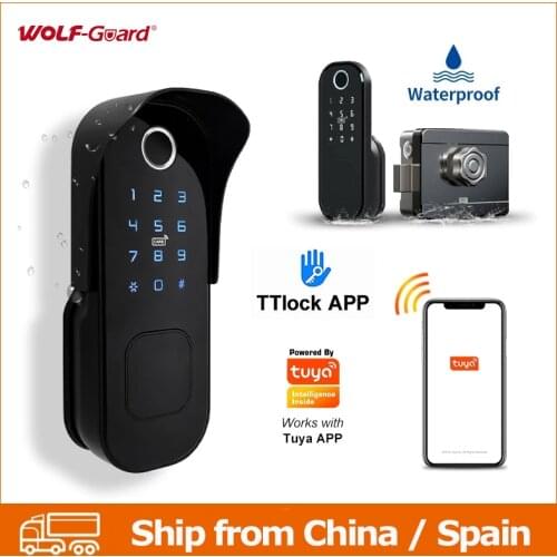 Fingerprint Smart Door Lock Bluetooth Wifi APP RFID Key Digital Code Electronic Doorlock Support for Alexa & Google Assistant