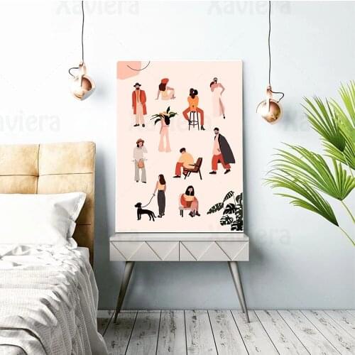 Modern Fashion Canvas Painting Women Men People Collection Poster and Print Wall Art Picture for Living Room Bedroom Decor Mural