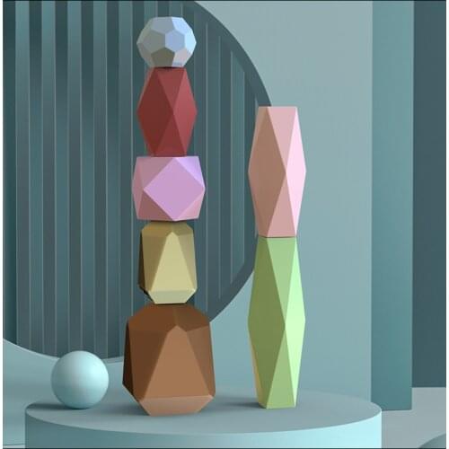 Building Blocks Toy Silicone Mold DIY Crystal Epoxy Resin Stone Blocks Polygonal Kids Puzzle Handmade Crafts Home Decoration