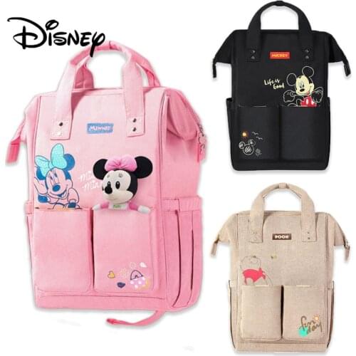 Disney Mickey Minnie Pooh Diaper Bag Maternity Nappy Bag Backpack USB Bottle Insulation Bags Travel Feeding Baby Mummy Handbag