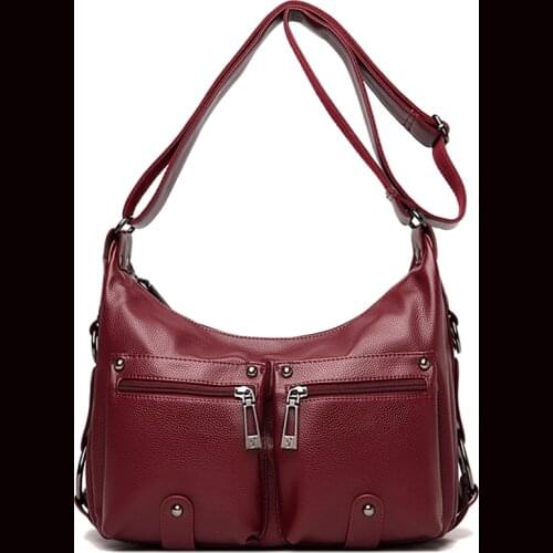 Women Soft Leather Handbags High Quality Sac Travel Casual Shoulder Bag Ladies Vintage Zipper Hobos Bags Bolsa Crossbody Bag New
