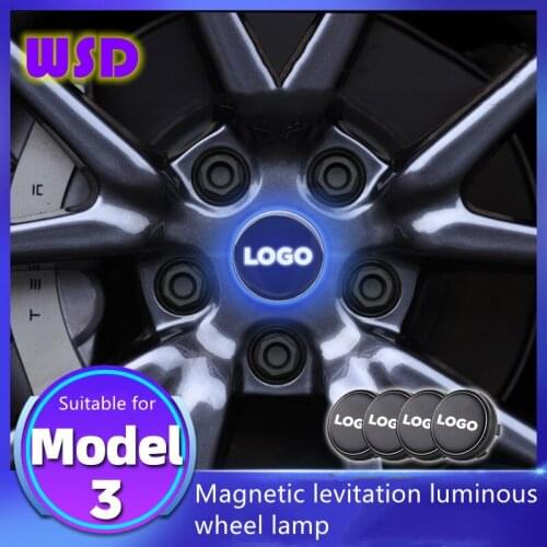 Luminous wheel light, suitable for Tesla model 3, magnetic levitation wheel light car beacon light modification, car accessories