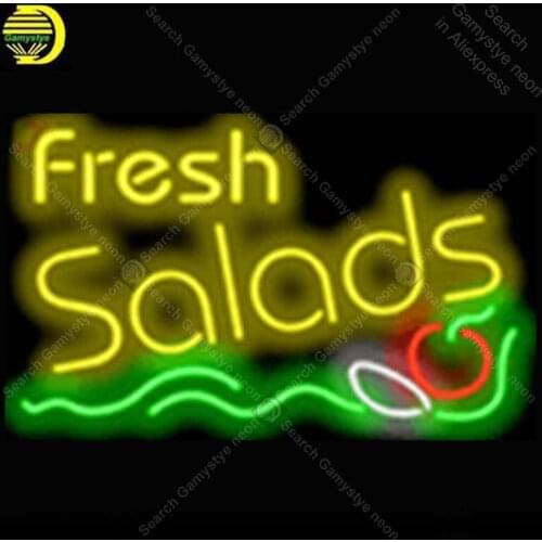 Fresh Salads Food NEON LIGHT SIGN Neon Sign lamp Decorate GLASS Tube BEER PUB Store Display Handcraft Iconic Sign personalized