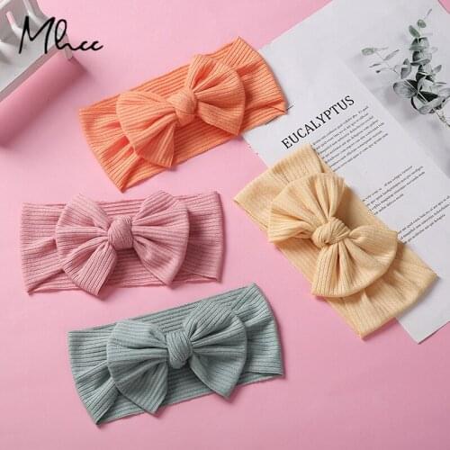 Solid Color Bowknot Baby Headband New Elastic Turban Hairband Baby Girl Headband Fashion Leisure Time Photograph Hair Accessorie