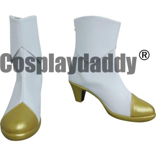 LOL Lady of Luminosity Star Guardian Lux White Golden Cosplay Shoes Boots X002