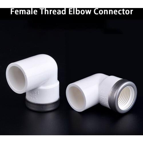 Female Thread Elbow Connector PVC Pipe Fitting Adapter Irrigation Elbow Connector 1 Pcs